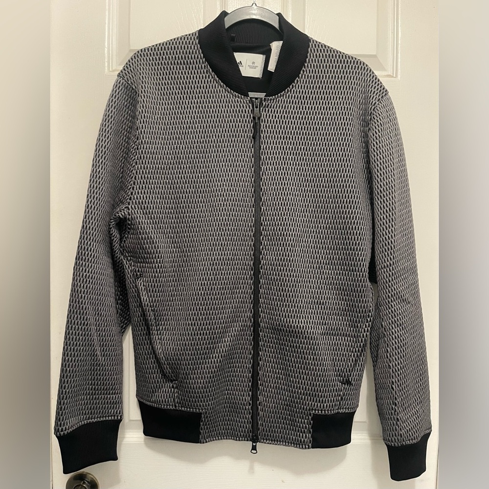 ADIDAS x REIGNING CHAMP Black Gray Spacer Mesh Bomber Jacket - Sz S
